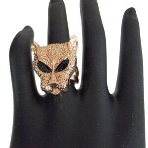 Lion Panther Cat Gold Tone Ring Size 6 Unisex New
